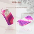 thumbnail image 2 of Unique Bargains 2 in 1 Body Brush Hair Scalp Massager Silicone Body Scrubber Camouflage Purple, 2 of 7
