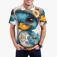 thumbnail image 5 of Yiaed Cute Sunflower Blue DuckPrint Men's Short Sleeve Polo Shirt,Golf Polo for Men Three-Button Golf Shirt Athletic Casual Collared T-Shirt- Large, 5 of 7