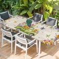 thumbnail image 2 of Easter Eggs Table Cloths for 8 Foot Rectangle Tables, Spring Flowers Truck Leaves Butterflies Beige Patio Waterproof Elastic Fitted Tablecloths, Washable Rectangular Table Cover for Camping, 2 of 8