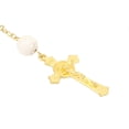 thumbnail image 4 of Chapelet de voiture à suspendre, perles de prière portables exquises et polies, avec croix, pour décoration, blanc, 4 of 4