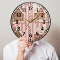thumbnail image 6 of Yayeee Wall Clock Battery Operated 9.5" Silent Quartz Non-Ticking for Living Room Decor, Pink Candy House, 6 of 8