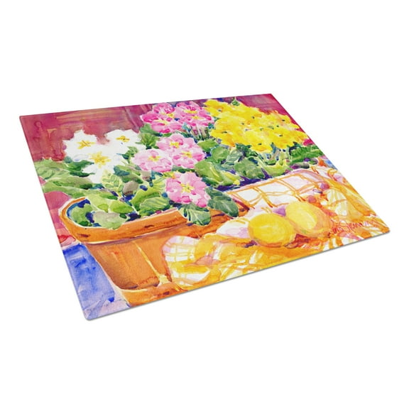 Flower - Primroses Glass Cutting Board Large