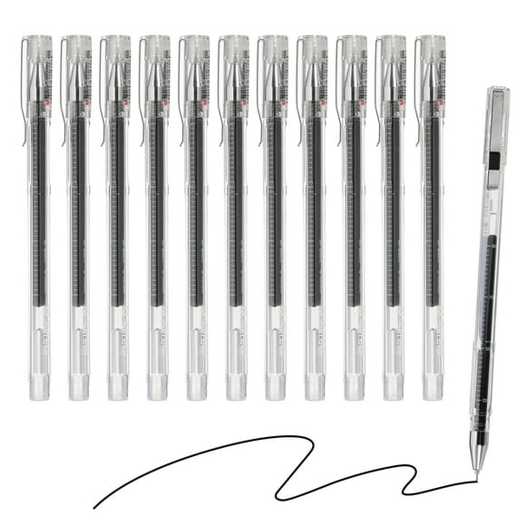 Uxcell Gel Pen Medium Point 0.5mm, 24 Pack Smooth Black Gel Ink Rollerball Pen for Home Office Writing Note Taking Journaling Business, Style 5