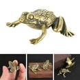 thumbnail image 5 of Farfi Brass Figurine Realistic Appearance Collectible Casting Vintage Desktop Mini Frog Copper Sculpture Office Decor (Type A), 5 of 13