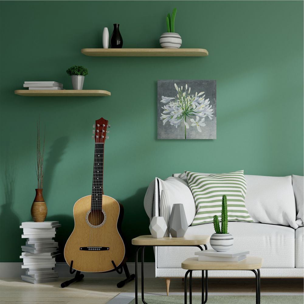 Stupell Industries Beautiful Large Flower Green Purple Textured Painting Canvas Wall Art by Julia Purinton