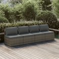 thumbnail image 1 of vidaXL 4 Piece Garden Lounge Set with Cushions Grey Poly Rattan, 1 of 5