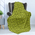 thumbnail image 4 of Lizards Soft Flannel Fleece Blanket, Slender Shapes of Reptiles with Polka Dots Crawling Silhouettes, Cozy Plush for Indoor and Outdoor Use, 50" x 60", Apple Green and Charcoal Grey, by Ambesonne, 4 of 5