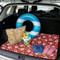thumbnail image 2 of HUISEFOR Christmas Santa Claus Bow Car Trunk Mat 29" x 39" Universal Cargo Mat Rear Trunk Liner Scratchproof Anti Slip Vehicle Interior Accessories Fits for Most Cars SUV, 2 of 7