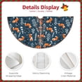 thumbnail image 3 of Xecao Playful Foxes Forest Blues Pattern Christmas Tree Skirt Holiday Part Decorations for Christmas Tree, Farmhouse Christmas Decor Xmas Holiday Home Party Decorations-36", 3 of 6