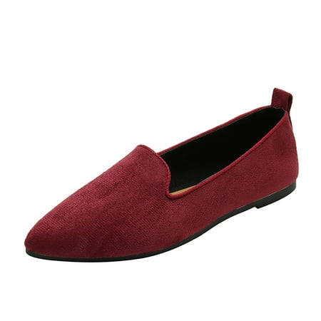 

KI-8jcuD Office Shoes For Women Fashion All Seasons Women Casual Shoes Flat Bottom Pointed Toe Lightweight Slip On Comfortable Solid Color Simple Style Women Shoes Casual Sandals Womens Shoes Busine