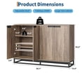 thumbnail image 3 of QinaQin 55-Inch Self-Service Storage Cabinet, Modern Style Sideboard with 4 Doors and Shelves, Can Be Used As a Coffee Bar, Suitable for Kitchen, Dining Room, Living Room (Retro Style), 3 of 8