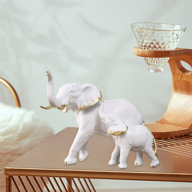 Figuras de resina Baoblaze Escultura de elefante Blanco Centro de mesa Adorno Estatuas