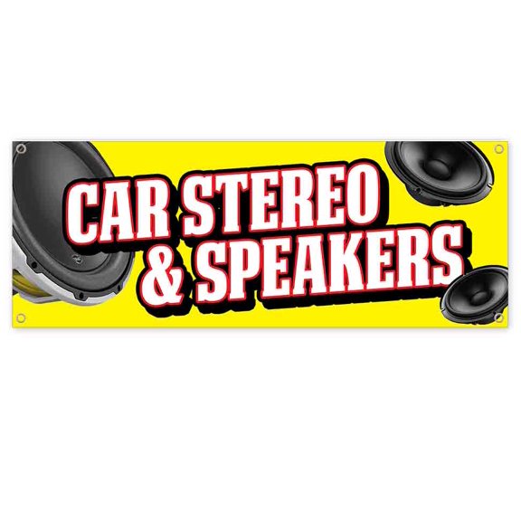 Car Stereo & Speakers 13 oz Vinyl Banner With Metal Grommets