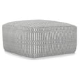 thumbnail image 4 of JERFIT Outdoor Indoor Boho Pouf Ottoman, 20" Square Footrest Stool, Gray Woven Recycled Polyester, Water Resistant for Patio, Deck, Living Room, 4 of 10