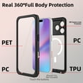 thumbnail image 5 of TECH CIRCLE for iPhone 17 Pro Magnetic PC+TPU Case, IP68 Waterproof Dustproof Case, [Compatible with Magsafe] [Built-in PET Screen Protector] Full Body Shockprooof Heavy Duty Rugged Cover,Black, 5 of 7
