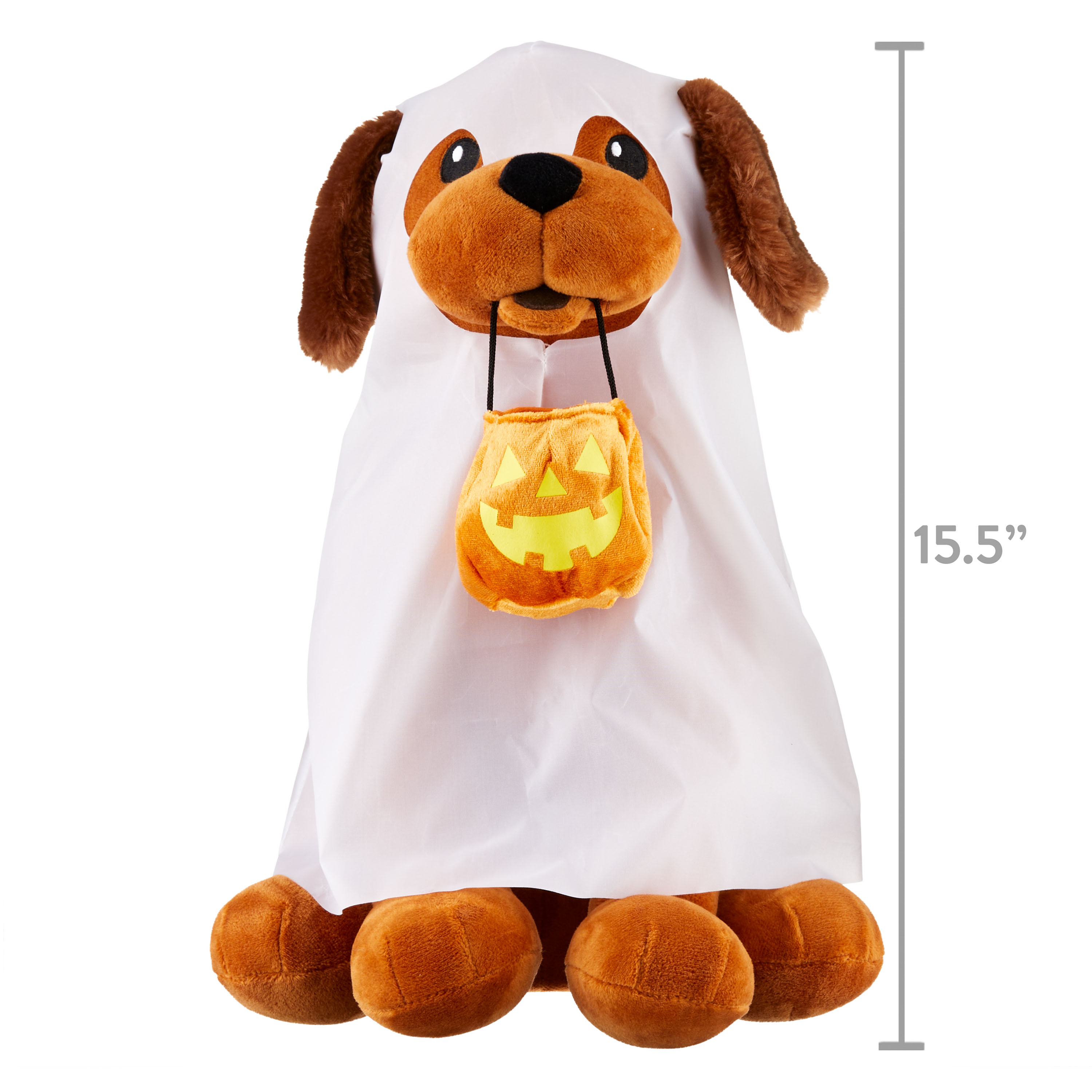 Halloween Plush Porch Door Greeter, Dog with Jack-O'-Lantern, by Way To Celebrate