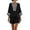 #0043-Black, variant on Pounoo Women's 2 Piece Outfits Sets Beach Resort Style Lightweight Breathable V Neck Floral Embroidered Top And Drawstring Shorts Gift
