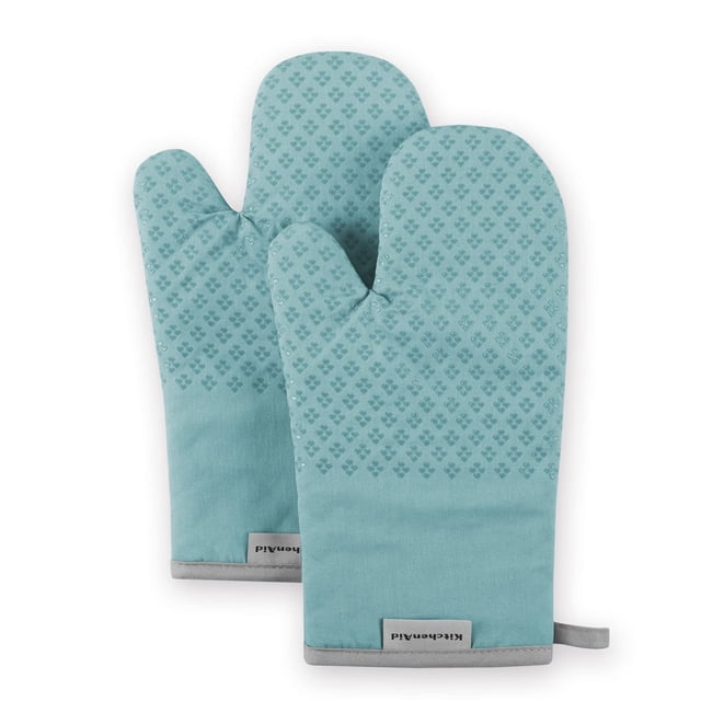 Juego de guantes de cocina KitchenAid Asteroid Aqua Sky de 7 x 12,5 cm, 2 piezas
