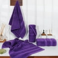 thumbnail image 2 of American Soft Linen Luxury Turkish Hand Towel Set, 100% Cotton 4 Piece Hand Face Towels for Bathroom and Kitchen,  Purple, 2 of 9