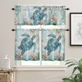 thumbnail image 2 of Vintage Sea Turtle Kitchen Curtains and Valances Set, Nautical Turquoise Ocean Starfish Rod Pocket Window Valance 18 Inch Window Curtain Panels for Living Room Bedroom Laundry, 27.5x36in, 3 Pieces, 2 of 7