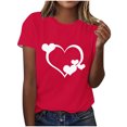 thumbnail image 4 of Mareep S-5TG Vêtements de la Saint-Valentin Pull Décontracté Imprimé Col Rond Manches Courtes Cadeau de la Saint-Valentin, 4 of 5