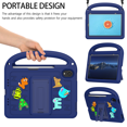 thumbnail image 3 of Lightweight Portable Case for iPad Mini 7 (A17 Pro) 2024 / iPad Mini 6 2021 Letter Pattern Kids Shockproof Cover with Pencil Holder and Shoulder Strap, 3 of 7