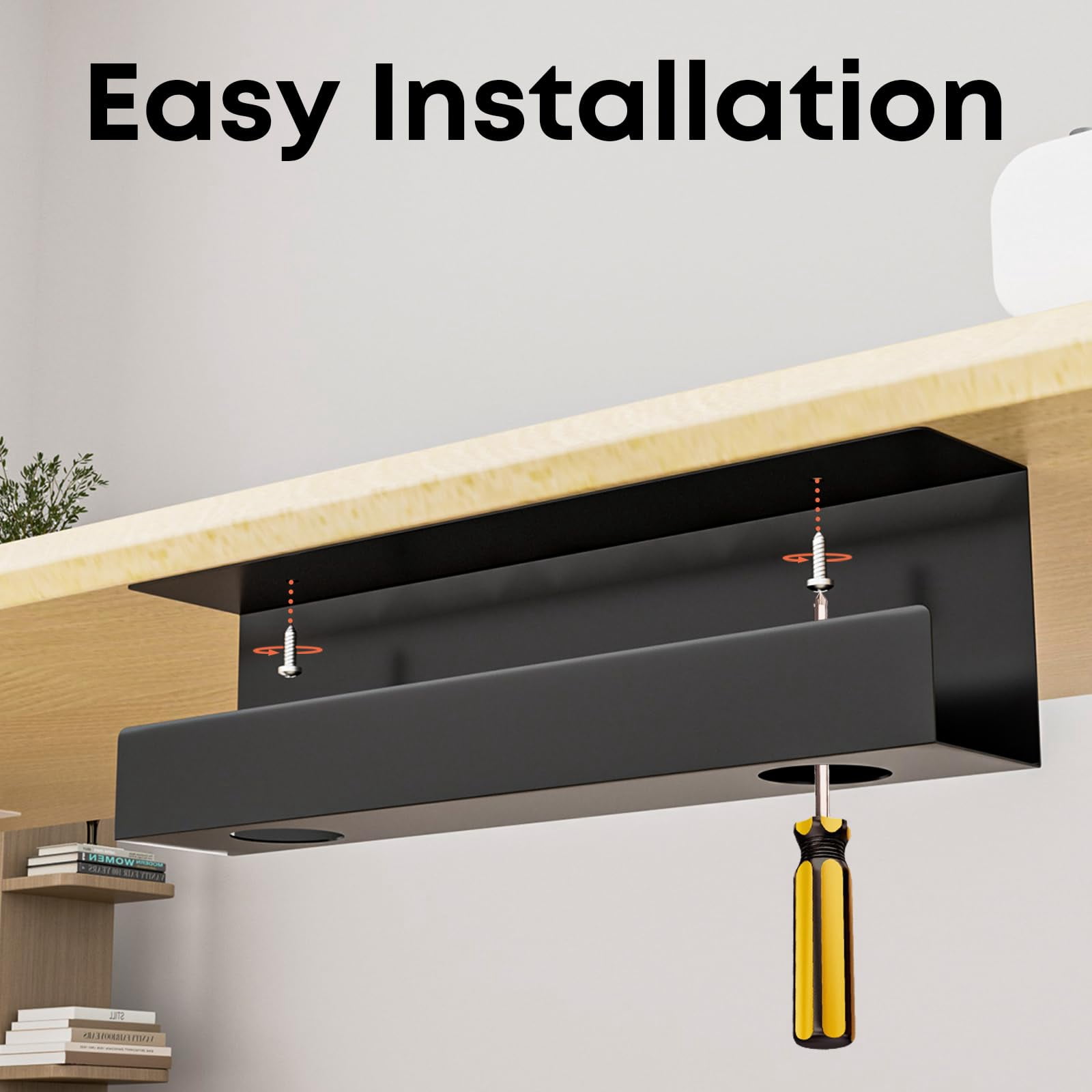 PUTORSEN Cable Management Under Desk,17 inch Cable Management Tray