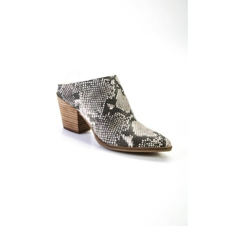 

Pre-owned|Dolce Vita Womens Block Heel Snakeskin Printed Mule Booties Brown Leather Size 8