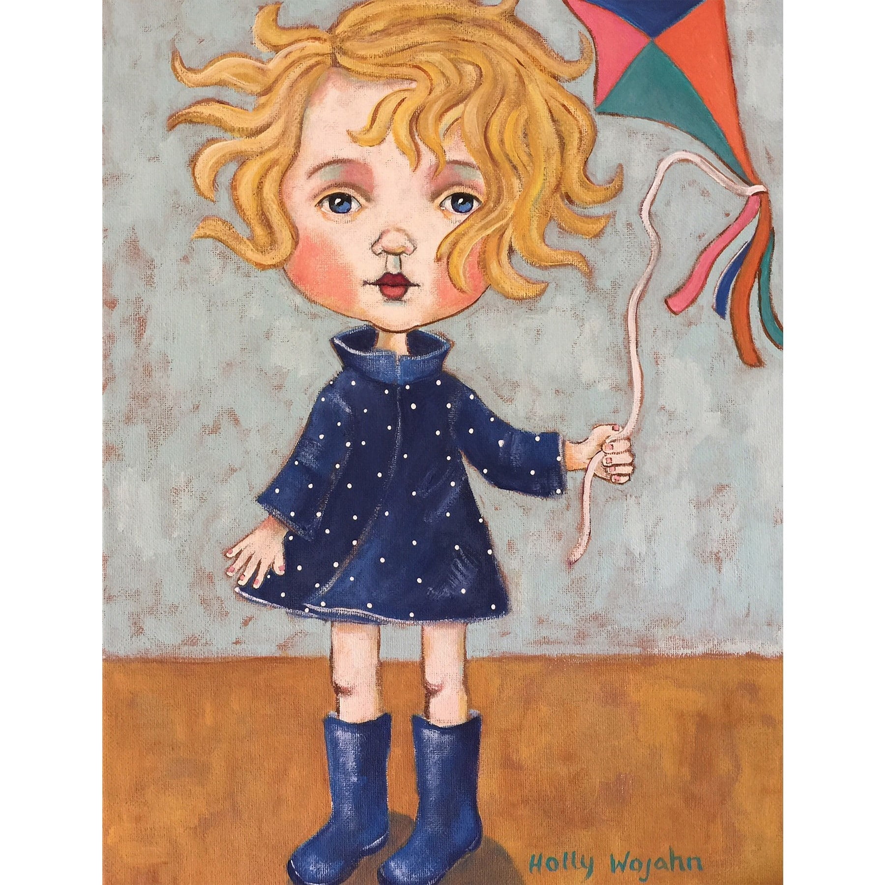 "Kate and Kite" Painting Print on Wrapped Canvas