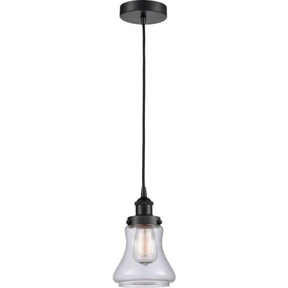 616-1PH-BK-G192 Innovations Lighting Bellmont - 1 Light Mini Pendant In Industrial Style-10 Inches Tall and 6.25 Inches Wide-Matte Black Finish-Clear