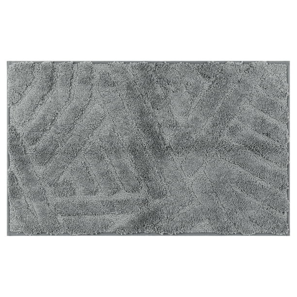 Alfombrillas de ba?o REGALWOVEN antideslizantes, tapete de ba?o de lujo suave de microfibra, alfombra lavable color gris oscuro 20" x 32"