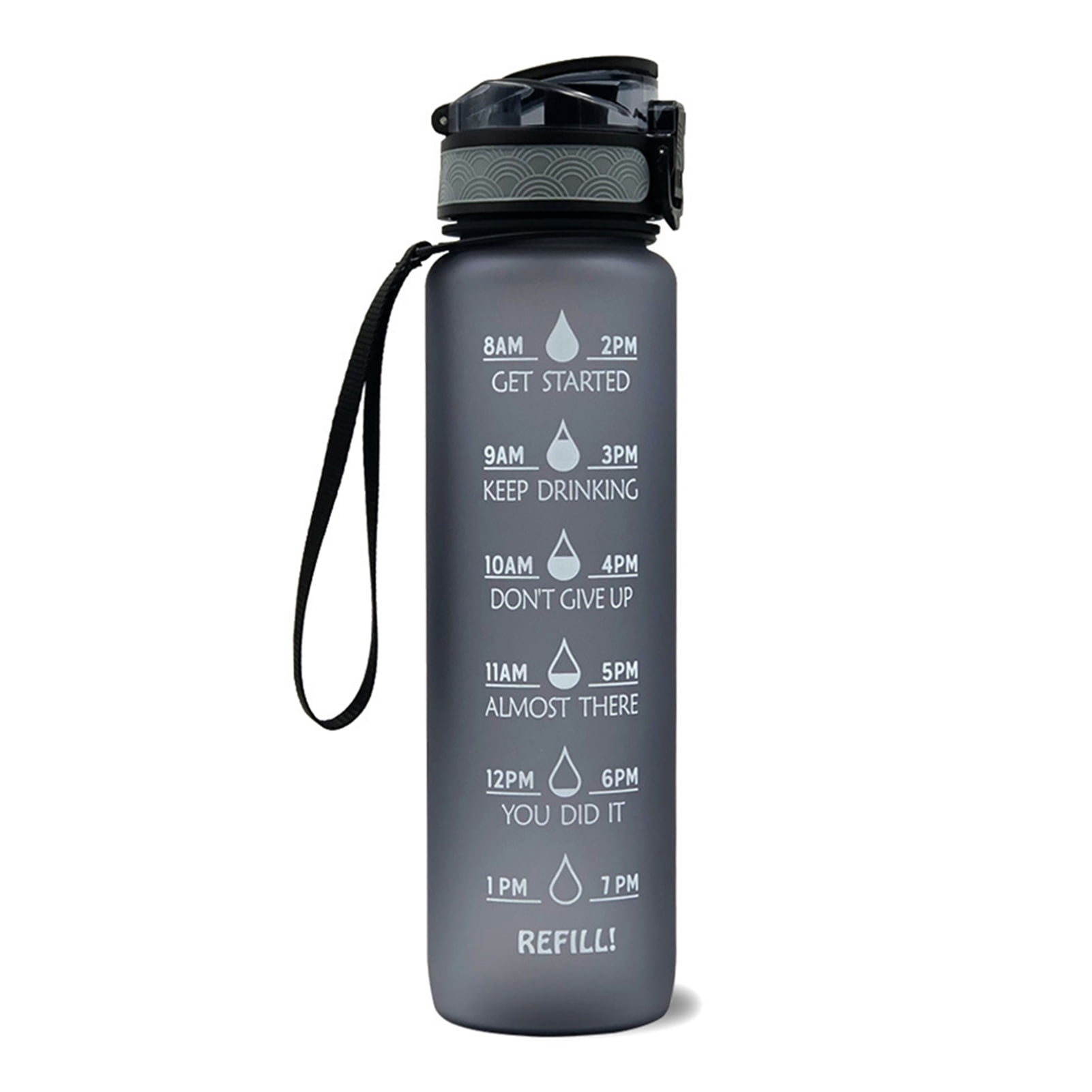 Sports Water Bottle with Time Marker BPA Free & Leak proof