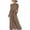 Brown, variant on Guieoi Womens Dresses Plus Size V-Neck Solid-Color Short-Sleeve Tie-Front Dress Sundresses for Women Summer Orange S