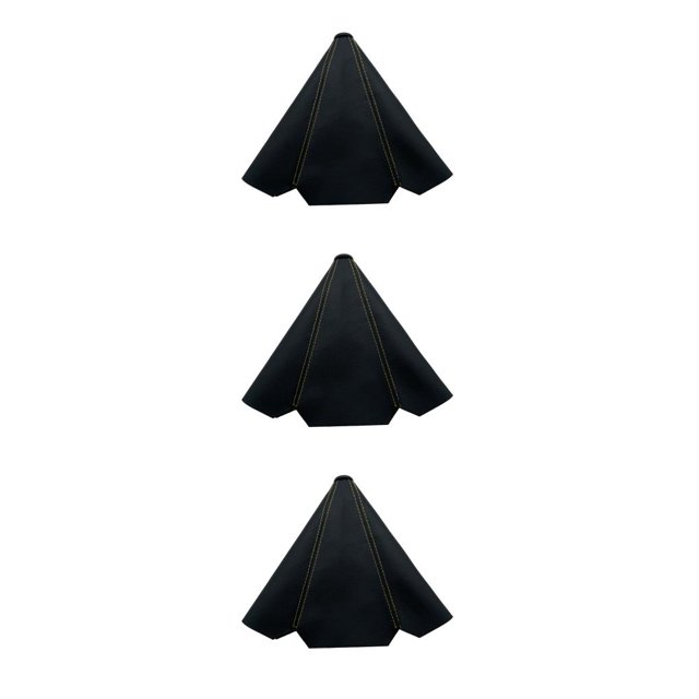 Decodeary Car Shift Lever Collar Shifter Boot Cover Automotive Manual Knob Stick Protector Vehicle Gear Control Accessory Yellow Line 3Set