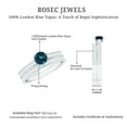 thumbnail image 5 of Rosec Jewels London Blue Topaz Wedding Bridal Ring Set - AAA Quality - Classic Blue Topaz Diamond Engagement Ring with Band, 10K White Gold, US 6.00, 5 of 8