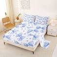 thumbnail image 2 of Erosebridal Cute Bowknot Kids Full Size Sheets,Blue Polka Dot Print Bed Sheets For Girls 4pcs, 2 of 6