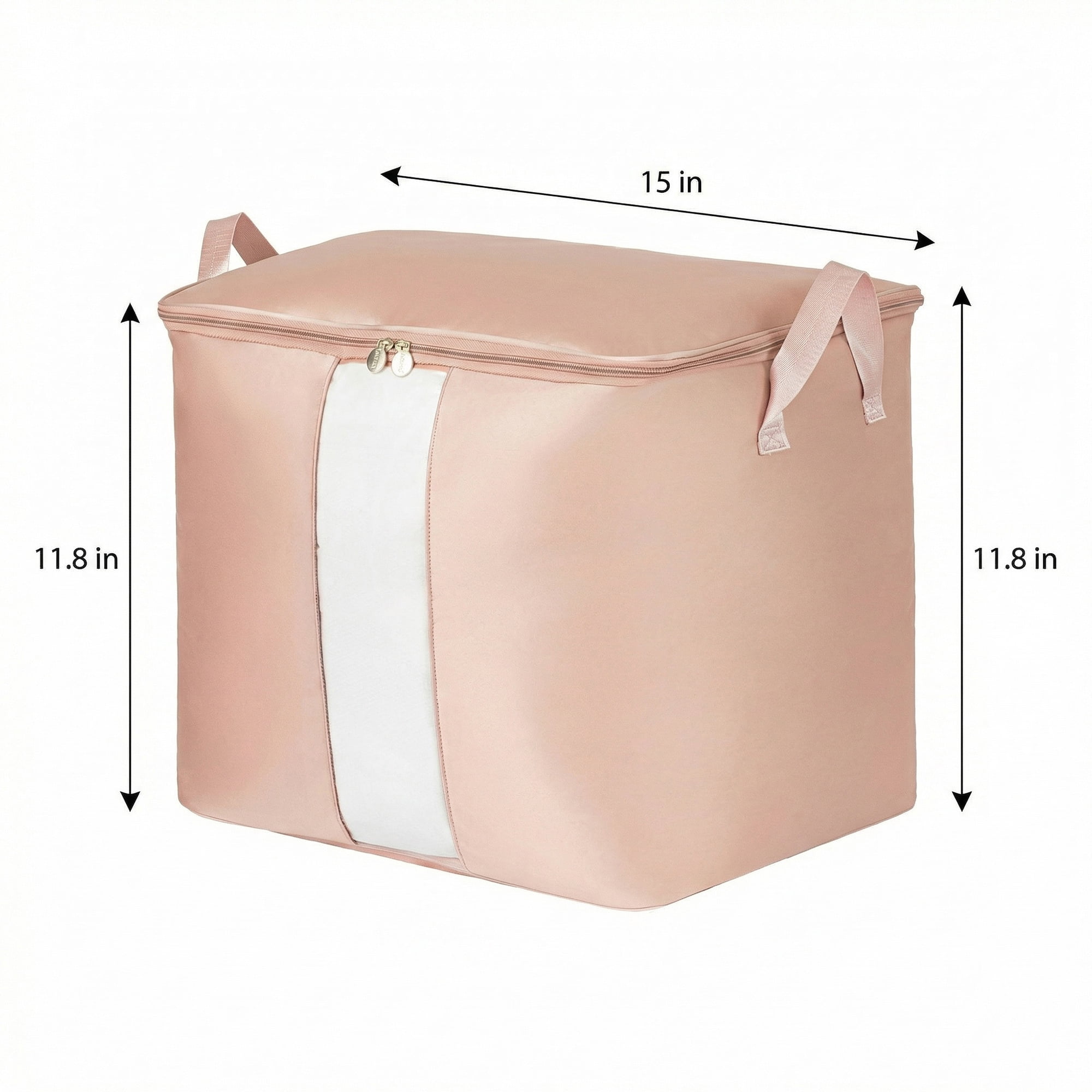 Unique Bargains Storage Bag for Closet Organizers with Handles Pink 15"x11.8"x11.8"
