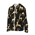 thumbnail image 2 of Pofeuu Christmas Gold Deers Print Sun Protection Outdoor Lightweight Full Zip UV Cooling Hoodie Long Sleeve Summer Clothing for Outdoor Hiking-XX-Large, 2 of 5