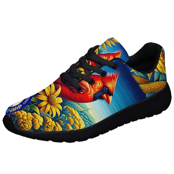Kentucky Stte Cardinal and Goldenrod Flower Shoes Sneakers for Women Men Black Size 3.5