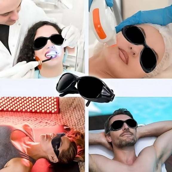 GJX Red Light Therapy Glasses, Infrared Goggles for Eye Protection, LED Red&Blue Light Therapy, Premium LED Red Light Glasses for Infrared Protection & Portable Eye Care, Laser Protective Glasses