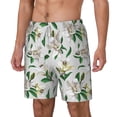 thumbnail image 2 of Uemuo Lilies Flowers Pattern Mens Swim Trunks Quick Dry Board Shorts with Mesh Lining, Stretch Beach Shorts Quick Dry No-Chafing Board Shorts-Small, 2 of 9
