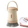 thumbnail image 2 of Kitchen Soap Dispensing Dish Brush Storage Set, Built-In Soap Dispenser And Suspension Storage Design, Multi-Surface Cleaning Tool For Stoves Range Hoods Dishes Pots Pans Sinks, 2 of 8