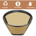 thumbnail image 4 of Gold Coffee filter - Permanent Reusable #4 Cone Shape metal Coffee Filter Compatible with Ninja CFP301 CFP201 Coffee Accessories, 4 of 6