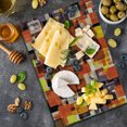 thumbnail image 5 of Abstract Cutting Board, Geometrical Modern and Cool Painting Like Design Art, Decorative Tempered Glass Cutting and Serving Board, Large Size, Orange Yellow and White, by Ambesonne, 5 of 5