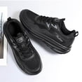 thumbnail image 5 of Men's Mesh Slip on Sneakers Wide Toe Box Breathable Lace Up Non Slip Running Tennis Shoes with Arch Support Black Size 8, 5 of 7