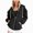 R138-Black, variant on Womens Casual Zip Up Hoodie Cotton Blend Soft Fabric Basic Layering Hooded Jacket with Kangaroo Pocket(Blue,S)