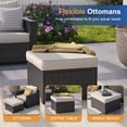 thumbnail image 5 of Gasee 7-Piece Patio Furniture Set,Outdoor Sectional Furniture, All-Weather PE Rattan Wicker Patio Conversation Set,Patio Sofa Set with Glass Table and Ottoman for Patio Garden Poolside,Beige, 5 of 10