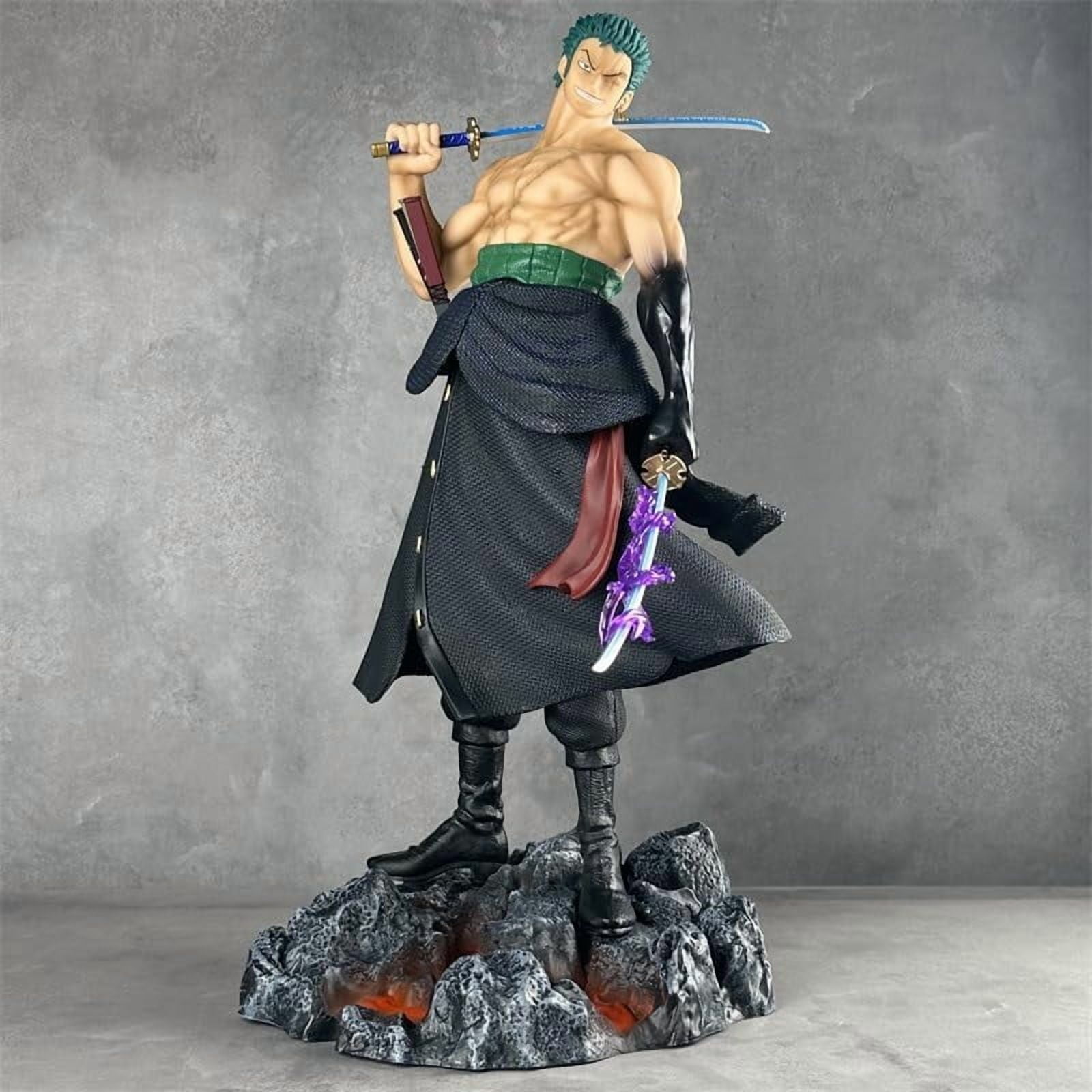 Zoro Figure Carrying A Knife Roronoa Zoro Replacement Head Action Figures 50cm/19.7inch Handmade PVC Anime Model Statue Collectible Craft Gift