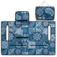 thumbnail image 4 of COEQINE Universal Golf Cart Seat Covers/Seat Blanket for EZGO Yamaha Club Car, Soft Seat Towel/Seat Cushions Folds Like a Bag for Easy Carry, Blue Vintage Patchwork Paisley Pattern, 4 of 8