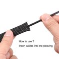 thumbnail image 4 of Protector de cable expandible de PET, funda y organizador de cable de 6.5 pies para línea de 12-14 mm color negro, 4 of 5